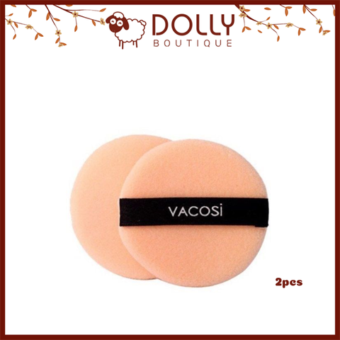 Bịch 2 Bông Phấn Khô Tròn Nhỏ Vacosi Small Round Puff BP01