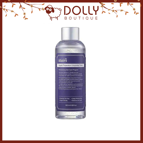 Nước Hoa Hồng Không Mùi Klairs Supple Preparation Unscented Toner - 180ml NK