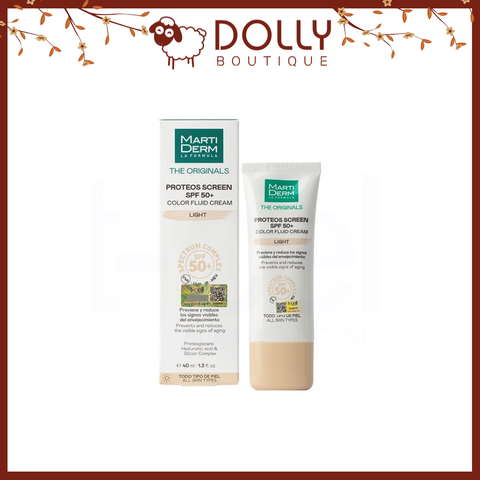 Kem Chống Nắng Phổ Rộng Martiderm The Originals Proteos Screen SPF50+ Fluid Cream Bảo Vệ Toàn Diện, Chống Nám 40ml NK