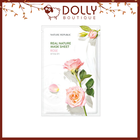 Mặt Nạ Giấy Nature Republic Chiết Xuất Hoa Hồng Cấp Ẩm Da Real Nature Rose Mask Sheet 23ml