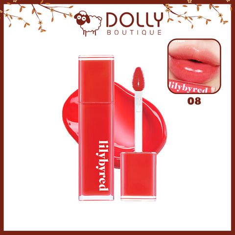 Son Tint Bóng Lilybyred Bloody Liar Coating Tint #08 Confident Cherry Tomato (Đỏ Cam) - 4g