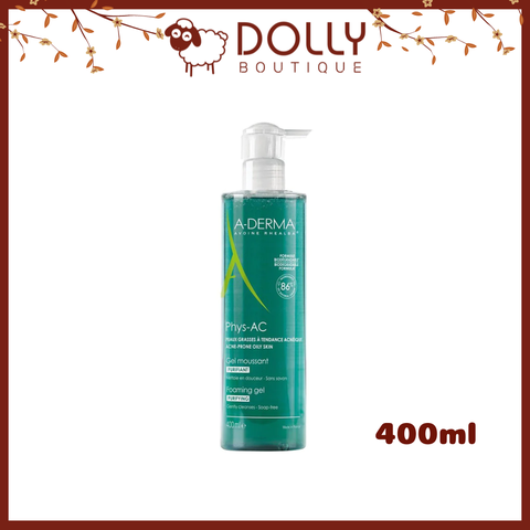 Sữa Rửa Mặt Dành Cho Da Nhạy Cảm A-Derma Phys-AC Purifying Foaming Gel - 400ml