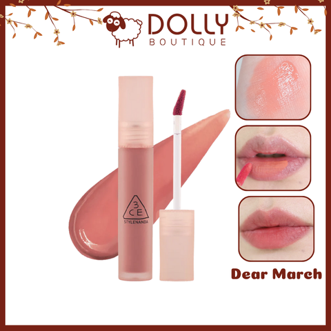 Son Kem Lì 3CE Blur Water Tint #Dear March ( Hồng Cam ) - 4.6g