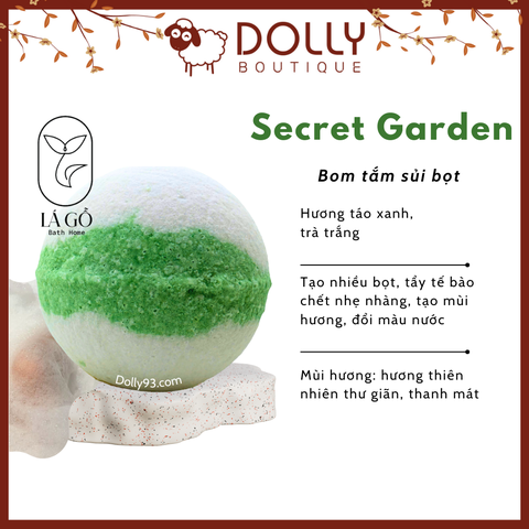Boom Tắm Tạo Bọt Lá Gỗ Bath Home Bubble Bath Bomb Secret Garden 200g