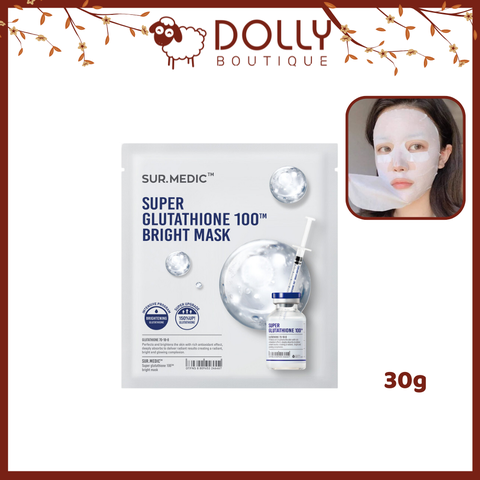 Mặt Nạ Miếng Dưỡng Trắng Da Sur.Medic Super Glutathione 100 Bright Mask 30g