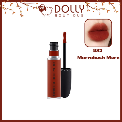 Son Kem Lì MAC Powder Kiss Liquid Lipcolour #982 Marrakesh - Mere (Màu Đỏ Đất)