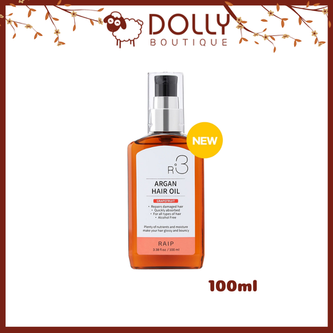 Dầu Dưỡng Tóc Giúp Hồi Phục Tóc Hư Tổn Raip R3 Argan Hair Oil #Grapefruit 100ml