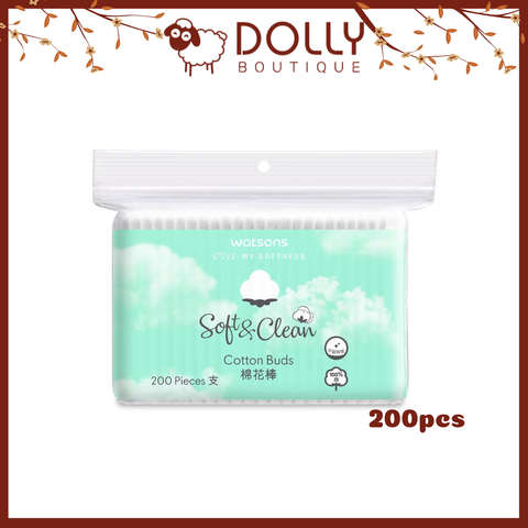 Bông Tăm Watsons Love My Softness Soft & Clean Cotton Buds 200 Cây