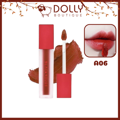 Son Kem Lì Black Rouge Air Fit Velvet Tint  #A06 Brick Red ( Màu Đỏ Nâu Trầm ) - 4.5g