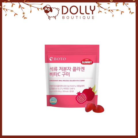 Kẹo Dẻo Collagen Lựu,Vitamin C Boto Gummy Pomegranate Small Molecular Collagen Vitamin C - 3g