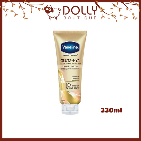 Sữa Dưỡng Thể Trắng Sáng Đều Màu Da Chống Nắng Ban Ngày Vaseline Gluta-Hya Serum Burst UV Lotion Flawless Bright - 330ml