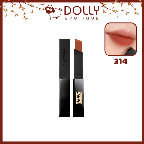 Son Thỏi Lì YSL The Slim Velvet Radical Matte Lipstick #314 Limitless Cinnabar (Màu Đỏ Nâu Đất)