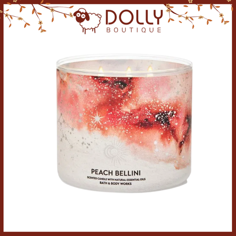 Nến Thơm 3 Bấc Cao Cấp Bath & Body Works Peach Bellini - 411g