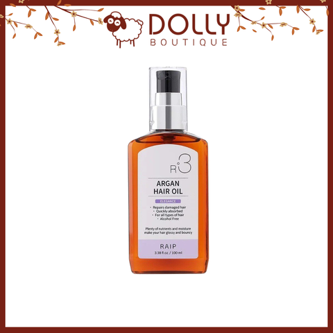 Dầu Dưỡng Tóc Giúp Hồi Phục Tóc Hư Tổn Raip R3 Argan Hair Oil #Elegance (tím) - 100ml