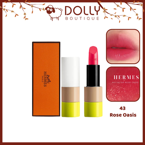 NHẬP MÃ VIPHERMES Son Thỏi Hermes Satin Limited Edition #43 Rose Oasis (Hồng San Hô) - 3.5g