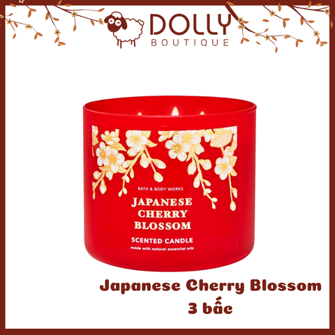 Nến Thơm 3 Bấc Bath And Body Works Japanese Cherry Blossom 3-Wick Candle 411g