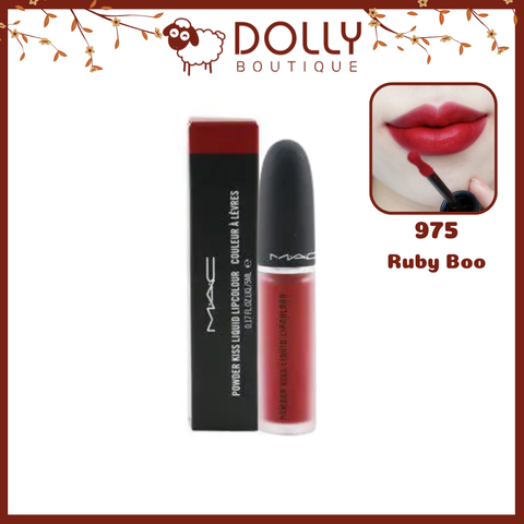 Son Kem Lì MAC Powder Kiss Liquid 975 Ruby Boo (Màu Đỏ Thuần) - 5ml