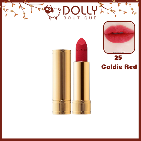 Son Thỏi Lì Gucci Matte Lipstick #25 Goldie Red (Màu Đỏ Thuần)