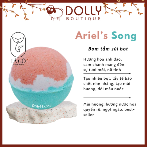 Boom Tắm Tạo Bọt Lá Gỗ Bath Home Bubble Bath Bomb Ariel's Song 200g