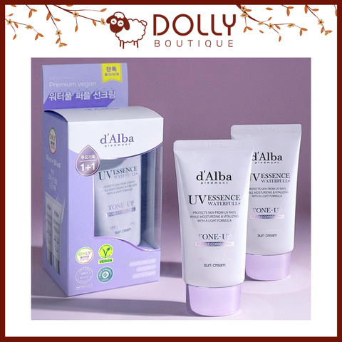 Kem Chống Nắng Nâng Tone Hiệu Chỉnh Màu Da d'Alba Waterfull Tone Up Purple Correcting Sun Cream SPF50+ PA++++ 50ml (Tách Set)