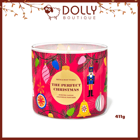 Nến Thơm 3 Bấc Bath & Body Works The Perfect Christmas 3-Wick Candle 411g