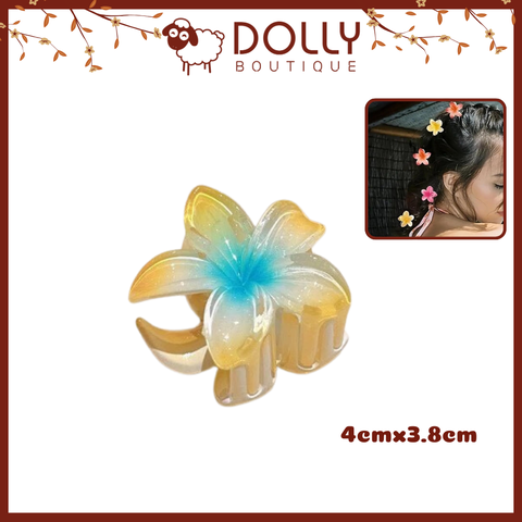 Kẹp Hoa Sứ Nhí Ombre - Vàng Xanh - Có Sẵn Tại Quy Nhơn