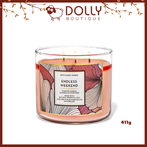 Nến Thơm 3 Bấc Bath & Body Works Endless Weekend 3-Wick Candle 411g