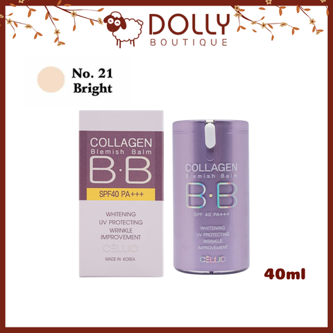 Kem Nền BB Cellio Collagen Blemish Balm #21 Light Beige (Da Sáng) 40ml