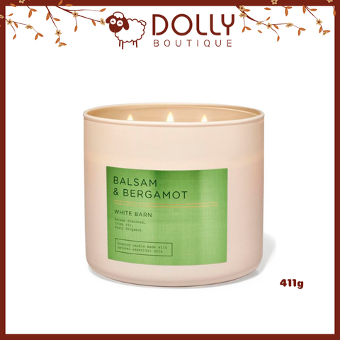 Nến Thơm 3 Bấc Bath & Body Works Balsam & Bergamot 3-Wick Candle 411g