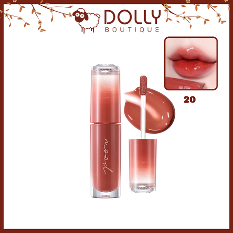 Son Tint Bóng Peripera Ink Mood Glowy Tint #20 Brown Yakgwa (Đỏ Nâu Ánh Cam) - 4g