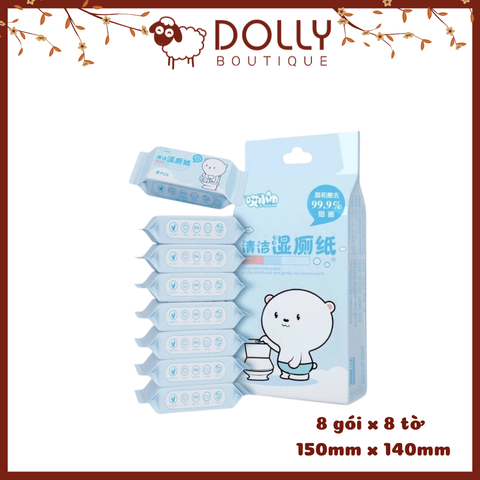 Khăn Ướt Super Mini Baby Wipes Tiện Lợi Dễ Thương Gấu Trắng WC