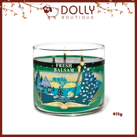 Nến Thơm 3 Bấc Bath & Body Works Fresh Balsam 3-Wick Candle 411g