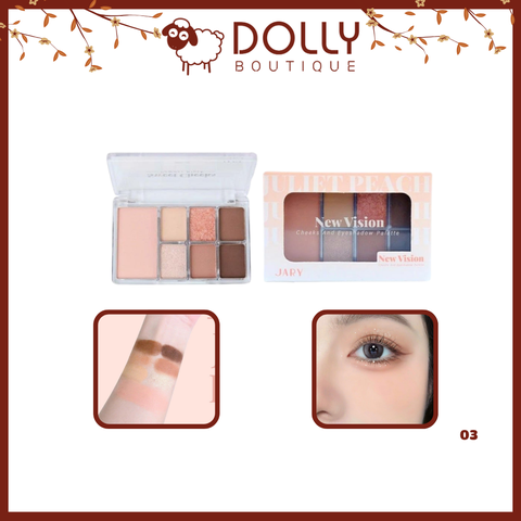 BẢNG PHẤN MÁ VÀ MẮT 7 Ô JARY NEW VISION CHEEKS EYESHADOW PALETTE - 03 - JULIET PEACH