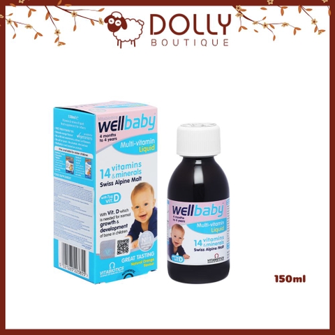 Siro Bổ Sung Vitamin Và Khoáng Chất Wellbaby Multi-Vitamin Liquid Vitabiotics 150ml