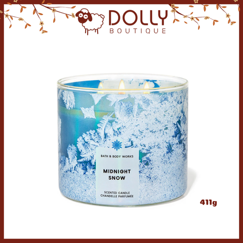 Nến Thơm 3 Bấc Bath & Body Works Midnight Snow 3-Wick Candle 411g