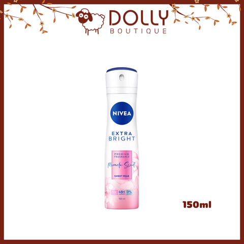 Xịt Khử Mùi Nivea Extra Bright Premium Fragrance - Miracle Sweet (Sweet Pear) Hương Lê Ngọt Ngào -150ml