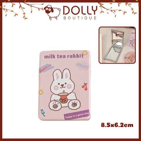 Gương Gập 2 Mặt Vuông - Milk Tea Rabbit