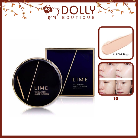 Phấn Nước Lime V Collagen Ample Cushion SPF50+PA+++ 10 Pink Vanilla