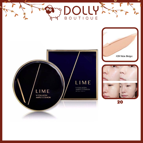 Phấn Nước Lime V Collagen Ample Cushion SPF50+/PA+++ 20 Pink Beige 20g