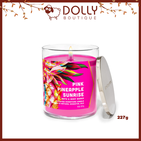 Nến Thơm 1 Bấc Bath & Body Works Pink Pineapple Sunrise Single Wick Candle 227g