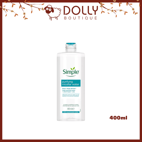 Nước Tẩy Trang Dành Cho Da Dầu Mụn Simple Purifying Micellar Water 400ml