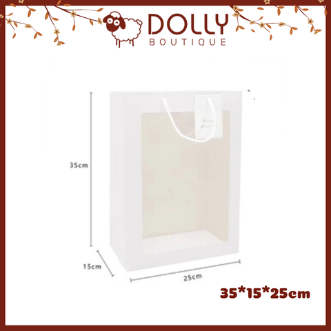 Túi Giấy Trong Suốt Đựng Quà Màu Trắng Size 35*15*25 cm