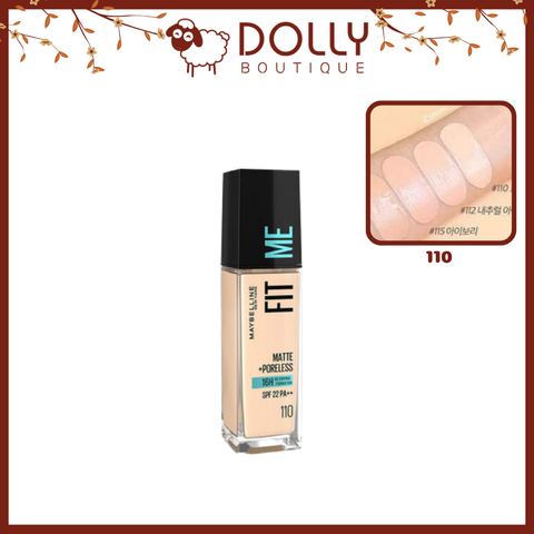 Kem Nền Maybelline Fit Me Matte Poreless Foundation SPF 22 PA+++ #110 Porcelain 30ml