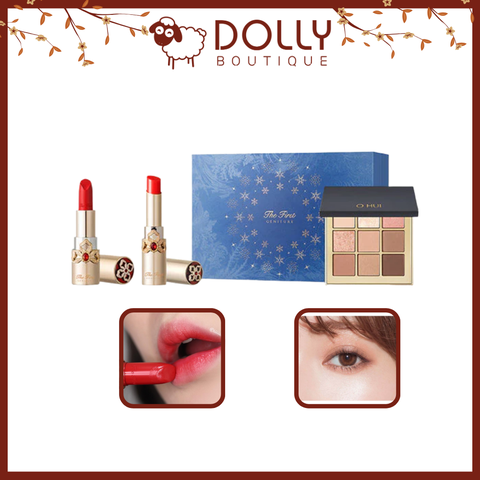 Set Son + Phấn Mắt O HUI The First Geniture Lipstick & Lipbalm Duo Special Set 3 Items