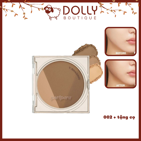 Phấn Tạo Khối Hiệu Ứng Tự Nhiên Peripera V Shading 002 + Tặng Kèm Cọ