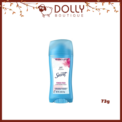Lăn Khử Mùi Dạng Sáp Secret Invisible Solid pH Balanced Powder Fresh 73g (Nội Địa Mỹ)