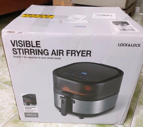 Nồi chiên không dầu Lock&Lock Visible Stirring Air Fryer 7.2L - màu đen EJF596BLK