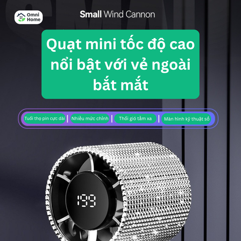 Quạt Cầm Tay Mini Đính Đá S5 Cao Cấp - 100 Tốc Độ Gió, Động Cơ Siêu Êm, Pin Khủng Dùng 6H