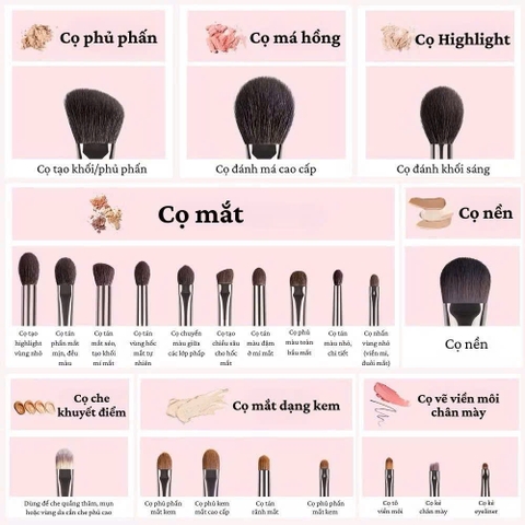 Bộ cọ lông thú 22 cây mềm mịn