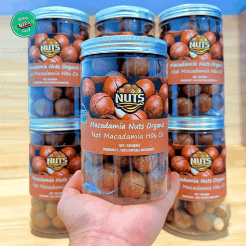 Hạt quả Macadamia Còn Vỏ Nuts Organic Hộp 500g